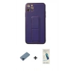 MARSİLYAN™- iPhone 11 Pro Max Kılıf Akış Doku - Şeffaf Pasifik Cam Ekran Koruyucu + Metal Kamera Lens Koruma Cam - MI