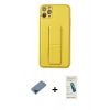 MARSİLYAN™- iPhone 11 Pro Max Kılıf Akış Doku - Şeffaf Pasifik Cam Ekran Koruyucu + Metal Kamera Lens Koruma Cam - MI