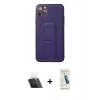 MARSİLYAN™- iPhone 11 Pro Max Kılıf Akış Doku - Şeffaf Pasifik Cam Ekran Koruyucu + Kamera Lens Koruma Cam - SF