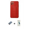 MARSİLYAN™- iPhone 11 Pro Max Kılıf Akış Doku - Şeffaf Pasifik Cam Ekran Koruyucu + Shine Kamera Lens Koruma Cam - PE
