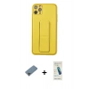 MARSİLYAN™- iPhone 11 Pro Max Kılıf Akış Doku - Şeffaf Pasifik Cam Ekran Koruyucu + Shine Kamera Lens Koruma Cam - GI