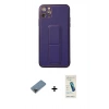MARSİLYAN™- iPhone 11 Pro Max Kılıf Akış Doku - Şeffaf Pasifik Cam Ekran Koruyucu + Metal Kamera Lens Koruma Cam - SH