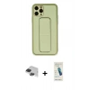 MARSİLYAN™- iPhone 11 Pro Max Kılıf Akış Doku - Şeffaf Pasifik Cam Ekran Koruyucu + Pers Alüminyum Kamera Lens - SH