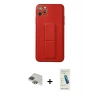 MARSİLYAN™- iPhone 11 Pro Max Kılıf Akış Doku - Şeffaf Pasifik Cam Ekran Koruyucu + Yeşil Pers Alüminyum Kamera Lens