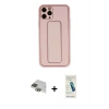 MARSİLYAN™- iPhone 11 Pro Max Kılıf Akış Doku - Şeffaf Pasifik Cam Ekran Koruyucu + Yeşil Pers Alüminyum Kamera Lens