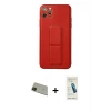 MARSİLYAN™- iPhone 11 Pro Max Kılıf Akış Doku - Şeffaf Pasifik Cam Ekran Koruyucu + Rainbow Kamera Lens Koruma Cam - YL