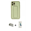 MARSİLYAN™- iPhone 11 Pro Max Kılıf Akış Doku - Şeffaf Pasifik Cam Ekran Koruyucu + Rainbow Kamera Lens Koruma Cam - YL