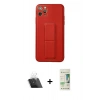 MARSİLYAN™- iPhone 11 Pro Max Kılıf Akış Doku - Siyah 20D Premium Cam Ekran Koruyucu + Kamera Lens Koruma Cam - SF