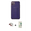 MARSİLYAN™- iPhone 11 Pro Max Kılıf Akış Doku - Siyah 20D Premium Cam Ekran Koruyucu + Pers Alüminyum Kamera Lens - KI