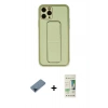 MARSİLYAN™- iPhone 11 Pro Max Kılıf Akış Doku - Siyah 20D Premium Cam Ekran Koruyucu + Metal Kamera Lens Koruma Cam - MI