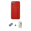 MARSİLYAN™- iPhone 11 Pro Max Kılıf Akış Doku - Siyah 20D Premium Cam Ekran Koruyucu + Metal Kamera Lens Koruma Cam - MI