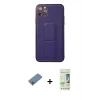 MARSİLYAN™- iPhone 11 Pro Max Kılıf Akış Doku - Siyah 20D Premium Cam Ekran Koruyucu + Shine Kamera Lens Koruma Cam - MI