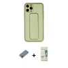 MARSİLYAN™- iPhone 11 Pro Max Kılıf Akış Doku - Siyah 20D Premium Cam Ekran Koruyucu + Metal Kamera Lens Koruma Cam - GD