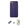 MARSİLYAN™- iPhone 11 Pro Max Kılıf Akış Doku - Siyah 20D Premium Cam Ekran Koruyucu + Shine Kamera Lens Koruma Cam - PE