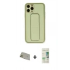 MARSİLYAN™- iPhone 11 Pro Max Kılıf Akış Doku - Siyah 20D Premium Cam Ekran Koruyucu + Rainbow Kamera Lens Koruma Cam - GD