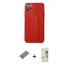 MARSİLYAN™- iPhone 11 Pro Max Kılıf Akış Doku - Siyah 20D Premium Cam Ekran Koruyucu + Shine Kamera Lens Koruma Cam - GS