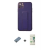 MARSİLYAN™- iPhone 11 Pro Max Kılıf Akış Doku - Siyah 20D Premium Cam Ekran Koruyucu + Shine Kamera Lens Koruma Cam - GS