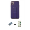MARSİLYAN™- iPhone 11 Pro Max Kılıf Akış Doku - Siyah 20D Premium Cam Ekran Koruyucu + Metal Kamera Lens Koruma Cam - SH