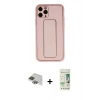 MARSİLYAN™- iPhone 11 Pro Max Kılıf Akış Doku - Siyah 20D Premium Cam Ekran Koruyucu + Yeşil Pers Alüminyum Kamera Lens