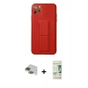 MARSİLYAN™- iPhone 11 Pro Max Kılıf Akış Doku - Siyah 20D Premium Cam Ekran Koruyucu + Yeşil Pers Alüminyum Kamera Lens