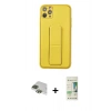 MARSİLYAN™- iPhone 11 Pro Max Kılıf Akış Doku - Siyah 20D Premium Cam Ekran Koruyucu + Yeşil Pers Alüminyum Kamera Lens