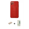 MARSİLYAN™- iPhone 11 Pro Max Kılıf Akış Doku - Siyah 20D Premium Cam Ekran Koruyucu + Renkli Kamera Lens Koruma Cam - YL