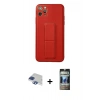 MARSİLYAN™- iPhone 11 Pro Max Kılıf Akış Doku - Siyah 34D Hayalet Izgaralı Cam + Lacivert Pers Alüminyum Kamera Lens