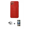 MARSİLYAN™- iPhone 11 Pro Max Kılıf Akış Doku - Siyah 34D Hayalet Izgaralı Cam + Pers Alüminyum Kamera Lens - SH