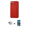 MARSİLYAN™- iPhone 11 Pro Max Kılıf Akış Doku - Siyah 34D Izgaralı Cam + Pers Alüminyum Kamera Lens - LT