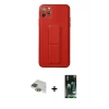 MARSİLYAN™- iPhone 11 Pro Max Kılıf Akış Doku - Siyah 360 Mat Full Body Arka Koruyucu + Pers Alüminyum Kamera Lens - YL
