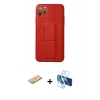 MARSİLYAN™- iPhone 11 Pro Max Kılıf Akış Doku - Siyah 3D Antistatik Cam Ekran Koruyucu + Renkli Kamera Lens Koruma Cam - TU
