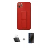 MARSİLYAN™- iPhone 11 Pro Max Kılıf Akış Doku - Siyah 3D Antistatik Hayalet Cam Ekran Koruyucu + Kamera Lens Koruma Cam - SF