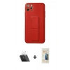 MARSİLYAN™- iPhone 11 Pro Max Kılıf Akış Doku - Siyah 6D Mat Seramik Hayalet Nano Ekran Koruyucu + Kamera Lens Koruma Cam - SF
