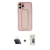 MARSİLYAN™- iPhone 11 Pro Max Kılıf Akış Doku - Siyah 6D Mat Seramik Hayalet Nano Ekran Koruyucu + Kamera Lens Koruma Cam - SF