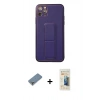 MARSİLYAN™- iPhone 11 Pro Max Kılıf Akış Doku - Siyah 6D Mat Seramik Hayalet Nano Ekran Koruyucu + Metal Kamera Lens Koruma Cam - GS