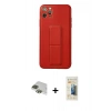 MARSİLYAN™- iPhone 11 Pro Max Kılıf Akış Doku - Siyah 6D Mat Seramik Hayalet Nano Ekran Koruyucu + Pers Alüminyum Kamera Lens - YL