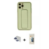 MARSİLYAN™- iPhone 11 Pro Max Kılıf Akış Doku - Siyah 6D Mat Seramik Hayalet Nano Ekran Koruyucu + Pers Alüminyum Kamera Lens - LT