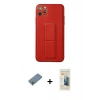 MARSİLYAN™- iPhone 11 Pro Max Kılıf Akış Doku - Siyah 6D Mat Seramik Hayalet Nano Ekran Koruyucu + Shine Kamera Lens Koruma Cam - GS
