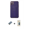 MARSİLYAN™- iPhone 11 Pro Max Kılıf Akış Doku - Siyah 6D Mat Seramik Hayalet Nano Ekran Koruyucu + Shine Kamera Lens Koruma Cam - GD