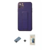 MARSİLYAN™- iPhone 11 Pro Max Kılıf Akış Doku - Siyah 6D Mat Seramik Hayalet Nano Ekran Koruyucu + Metal Kamera Lens Koruma Cam - SH