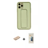 MARSİLYAN™- iPhone 11 Pro Max Kılıf Akış Doku - Siyah 6D Mat Seramik Hayalet Nano Ekran Koruyucu + Renkli Kamera Lens Koruma Cam - TU