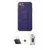 MARSİLYAN™- iPhone 11 Pro Max Kılıf Akış Doku - Siyah Bilvis Hayalet Cam Ekran Koruyucu + Kamera Lens Koruma Cam - SF