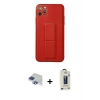 MARSİLYAN™- iPhone 11 Pro Max Kılıf Akış Doku - Siyah Bilvis Hayalet Cam Ekran Koruyucu + Pers Alüminyum Kamera Lens - LT