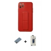 MARSİLYAN™- iPhone 11 Pro Max Kılıf Akış Doku - Siyah Bilvis Hayalet Cam Ekran Koruyucu + Metal Kamera Lens Koruma Cam - MR