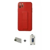 MARSİLYAN™- iPhone 11 Pro Max Kılıf Akış Doku - Siyah Bilvis Hayalet Cam Ekran Koruyucu + Rainbow Kamera Lens Koruma Cam - YL
