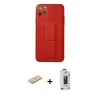 MARSİLYAN™- iPhone 11 Pro Max Kılıf Akış Doku - Siyah Bilvis Hayalet Cam Ekran Koruyucu + Renkli Kamera Lens Koruma Cam - SI
