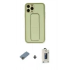 MARSİLYAN™- iPhone 11 Pro Max Kılıf Akış Doku - Siyah Bilvis Hayalet Cam Ekran Koruyucu + Shine Kamera Lens Koruma Cam - GD