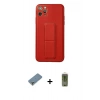 MARSİLYAN™- iPhone 11 Pro Max Kılıf Akış Doku - Siyah Joko Magic 5D Hayalet Cam + Metal Kamera Lens Koruma Cam - GS