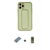MARSİLYAN™- iPhone 11 Pro Max Kılıf Akış Doku - Siyah Joko Magic 5D Hayalet Cam + Metal Kamera Lens Koruma Cam - GS
