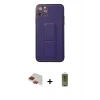 MARSİLYAN™- iPhone 11 Pro Max Kılıf Akış Doku - Siyah Joko Magic 5D Hayalet Cam + Pers Alüminyum Kamera Lens - KI
